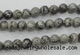 CPT102 15.5 inches 6mm round grey picture jasper beads