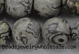 CPT190 15.5 inches 14mm round grey picture jasper beads wholesale