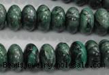 CPT200 15.5 inches 8*14mm rondelle green picture jasper beads