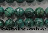 CPT216 15.5 inches 12mm faceted round green picture jasper beads