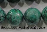 CPT220 15.5 inches 20mm faceted round green picture jasper beads