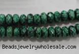 CPT222 15.5 inches 5*8mm faceted rondelle green picture jasper beads