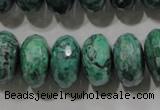 CPT226 15.5 inches 10*18mm faceted rondelle green picture jasper beads