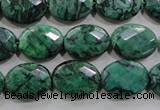 CPT238 15.5 inches 12*16mm faceted oval green picture jasper beads