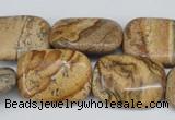 CPT261 15.5 inches 18*25mm rectangle picture jasper beads wholesale