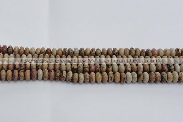 CPT271 15.5 inches 6*10mm rondelle picture jasper beads wholesale