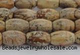 CPT272 15.5 inches 8*12mm rice picture jasper beads wholesale