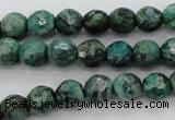 CPT303 15.5 inches 6mm faceted round green picture jasper beads