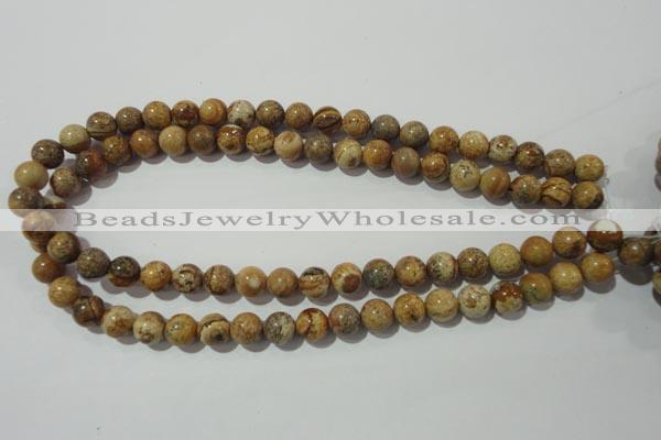 CPT452 15.5 inches 8mm round picture jasper beads wholesale