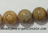 CPT458 15.5 inches 20mm round picture jasper beads wholesale