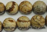 CPT506 15.5 inches 16mm faceted round picture jasper beads wholesale