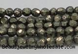 CPY04 16 inches 6mm faceted round pyrite gemstone beads wholesale