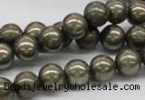 CPY07 16 inches 10mm round pyrite gemstone beads wholesale