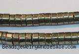 CPY116 15.5 inches 4*8mm heishi pyrite gemstone beads wholesale