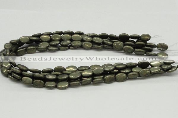 CPY12 16 inches 10*14mm oval pyrite gemstone beads wholesale