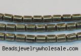 CPY120 15.5 inches 4*6mm tube pyrite gemstone beads wholesale