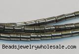 CPY125 15.5 inches 4*6mm tube pyrite gemstone beads wholesale