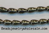 CPY131 15.5 inches 6*10mm teardrop pyrite gemstone beads wholesale