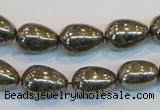 CPY133 15.5 inches 10*14mm teardrop pyrite gemstone beads wholesale