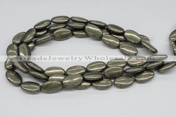 CPY15 16 inches 15*25mm oval pyrite gemstone beads wholesale