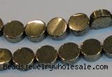 CPY152 15.5 inches 10mm coin pyrite gemstone beads wholesale