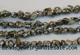 CPY168 15.5 inches 4*5mm nuggets pyrite gemstone beads wholesale