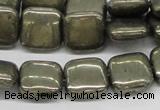 CPY21 16 inches 10*10mm square pyrite gemstone beads wholesale