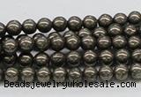 CPY23 16 inches 4mm round pyrite gemstone beads wholesale