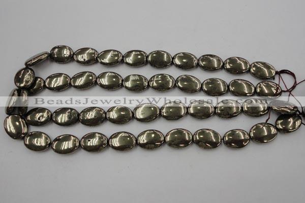 CPY234 15.5 inches 13*18mm oval pyrite gemstone beads wholesale