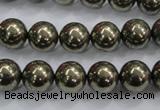 CPY24 16 inches 12mm round pyrite gemstone beads wholesale