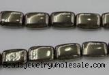 CPY240 15.5 inches 8*12mm rectangle pyrite gemstone beads wholesale