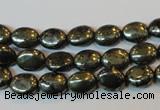 CPY310 15.5 inches 7*9mm oval pyrite gemstone beads wholesale