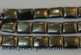 CPY320 15.5 inches 8*10mm rectangle pyrite gemstone beads wholesale