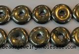 CPY337 15.5 inches 14mm donut pyrite gemstone beads wholesale