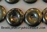 CPY340 15.5 inches 20mm donut pyrite gemstone beads wholesale