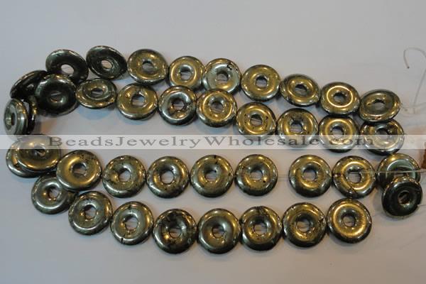 CPY340 15.5 inches 20mm donut pyrite gemstone beads wholesale