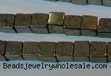 CPY352 15.5 inches 8*8mm cube pyrite gemstone beads wholesale