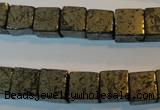 CPY353 15.5 inches 10*10mm cube pyrite gemstone beads wholesale