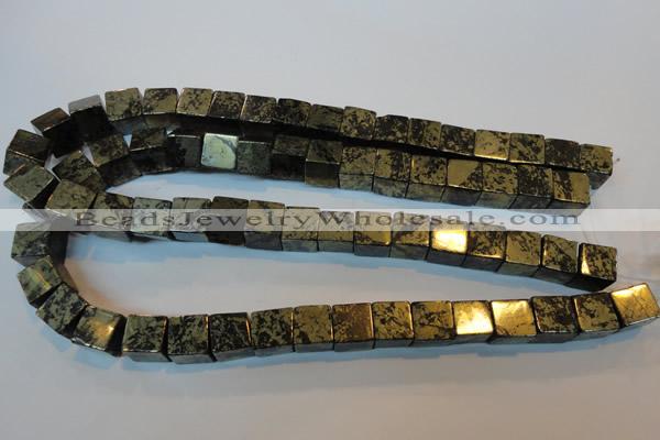 CPY354 15.5 inches 12*12mm cube pyrite gemstone beads wholesale