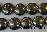 CPY36 16 inches 14mm coin pyrite gemstone beads wholesale