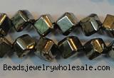 CPY361 15.5 inches 6*6mm faceted cube pyrite gemstone beads