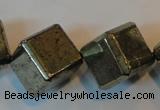 CPY365 15.5 inches 16*16mm faceted cube pyrite gemstone beads