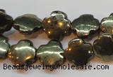 CPY373 15 inches 12*12mm cross pyrite gemstone beads