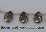 CPY377 Top drilled 10*14mm briolette pyrite gemstone beads