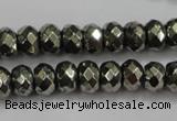 CPY39 16 inches 3*6mm faceted rondelle pyrite gemstone beads wholesale