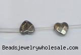 CPY393 Top drilled 8*8mm faceted heart pyrite gemstone beads wholesale