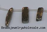 CPY395 Top drilled 7*15mm - 8*20mm sticks pyrite gemstone beads