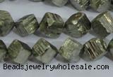 CPY411 15.5 inches 10*10mm faceted cube pyrite gemstone beads