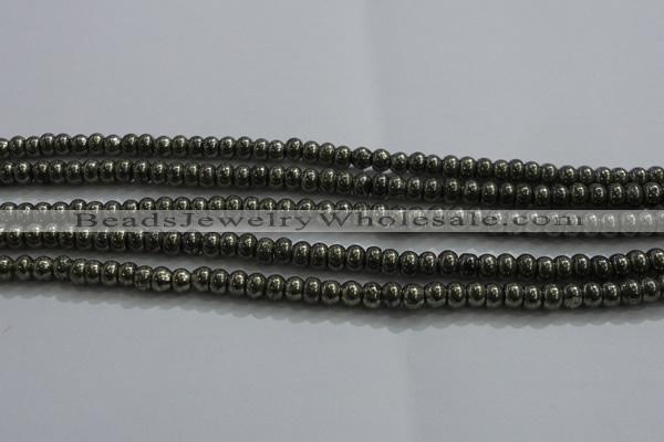 CPY421 15.5 inches 2.5*4mm rondelle pyrite gemstone beads