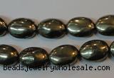 CPY44 16 inches 10*14mm oval pyrite gemstone beads wholesale